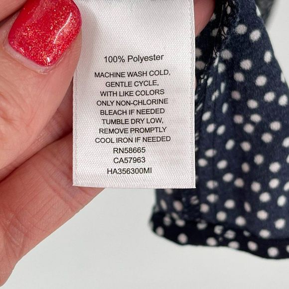 Halogen Navy White Polka Dot Sleeveless Shift Mini Dress NWT Women XS - Picture 5 of 7